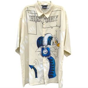 Original Fox Collection Button Down Shirt Sz XXL History of Hip Hop Cream Blue